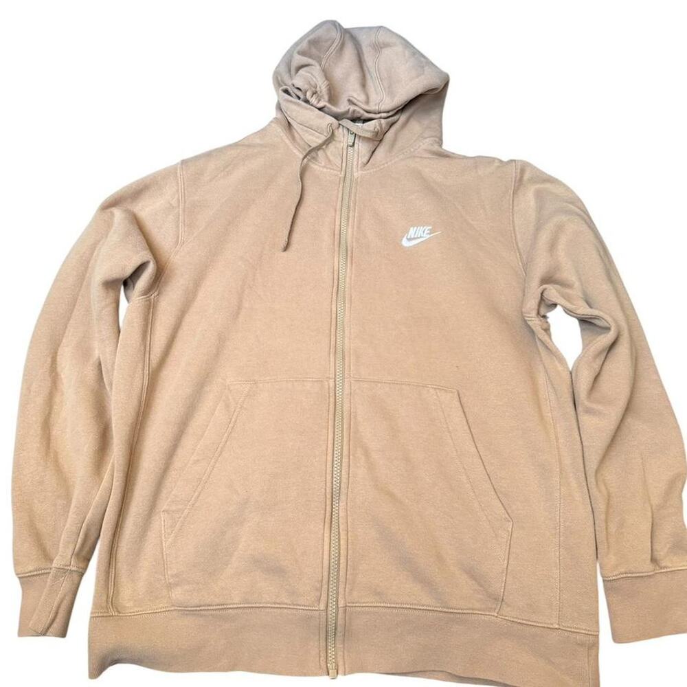 Nike Tan Zip Up Hoodie Size L